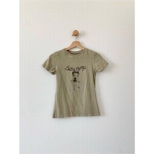 Betty Boop Green Body Fitted Short Sleeves Crew Neck Baby Tee XSmall